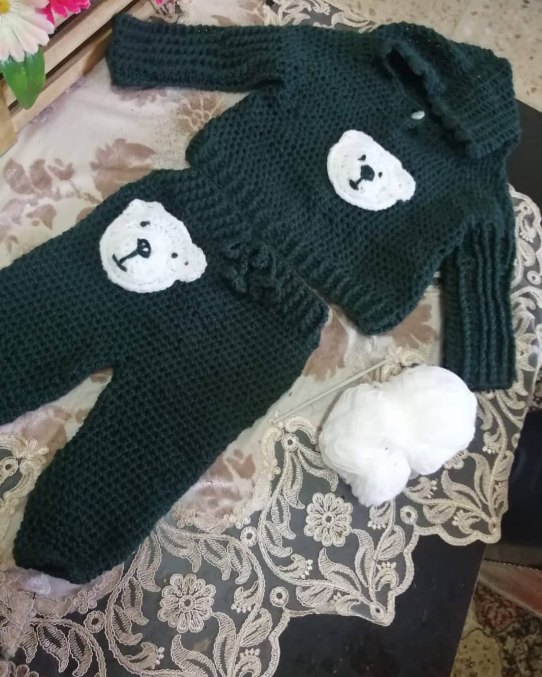 طقم صوف قطعتان